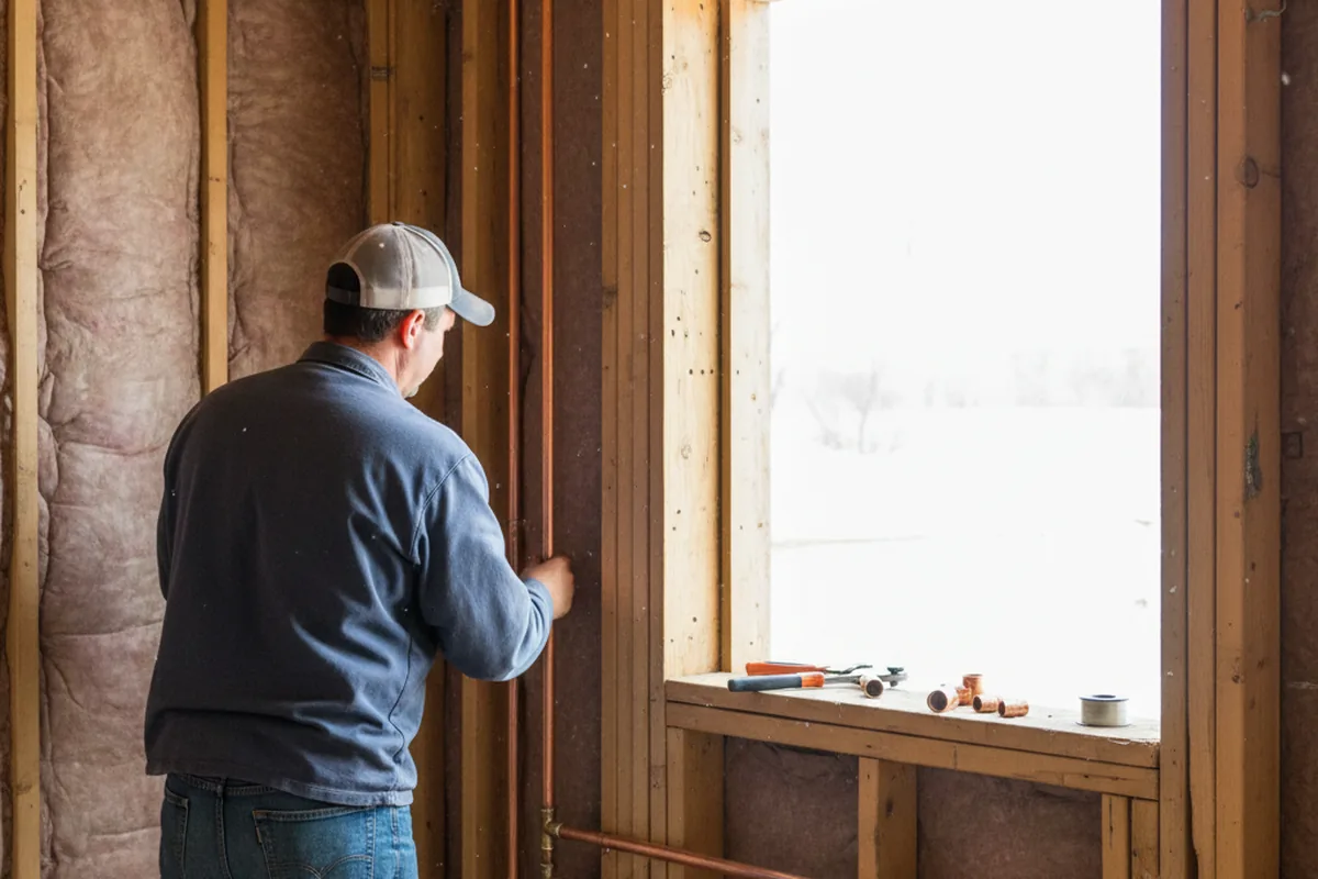 Licensed plumber running new copper supply lines in a Princeville home