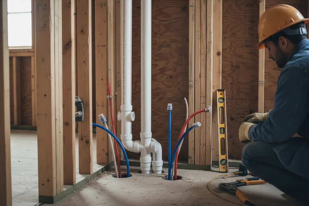 Drain and supply rough-in during Drain Cleaning in Princeville